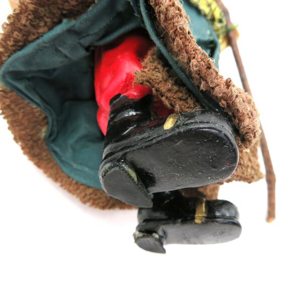 Old World Santa Figurine Stiffened Cloth Fabric Mache Style 7” Father Christmas - Picture 10 of 12